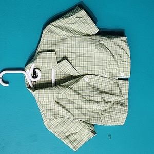 Top and Bottom-Plaid Print Crop Blouse and Skirt